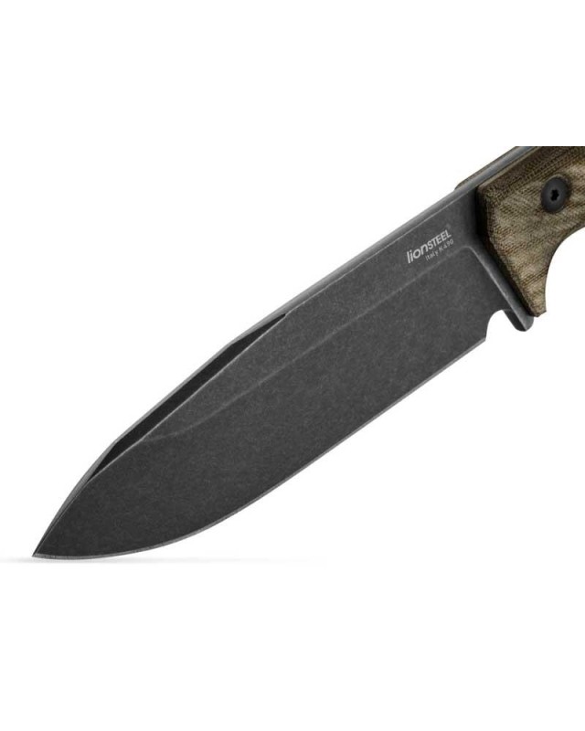 LionSteel T6 2022 Limited Edition 999pces Fixed Blade Full Tang K490 steel blackwash finish green micarta handle black k