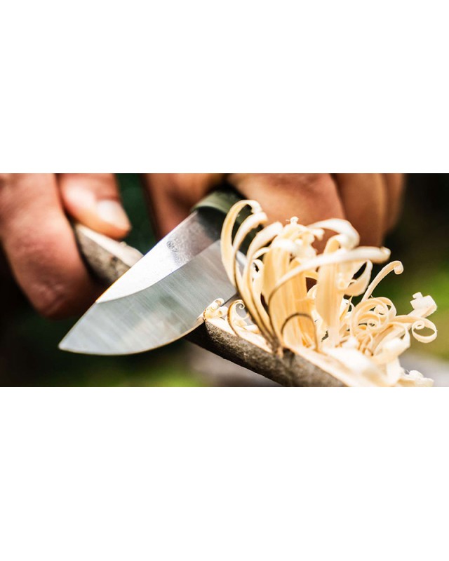 BÖKER Solingen Bronco Mini fixed blade CPM-3V steel satin finish green handle black kydex sheath