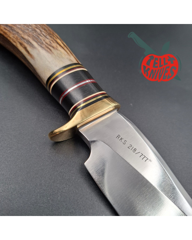 Randall Made Knives 1997 Model RKS3 Limited Edition 860pces forged carbon steel blade stag handle brown leather sheath