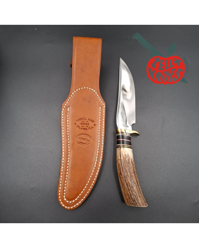 Randall Made Knives 1997 Model RKS3 Limited Edition 860pces forged carbon steel blade stag handle brown leather sheath