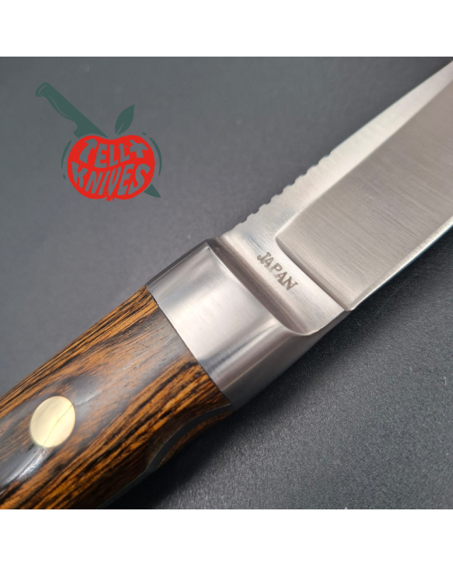 AL MAR Knives 4003 APU fixed blade full tang AUS-6A stainless steel titanwood handle black leather sheath SEKI Japan