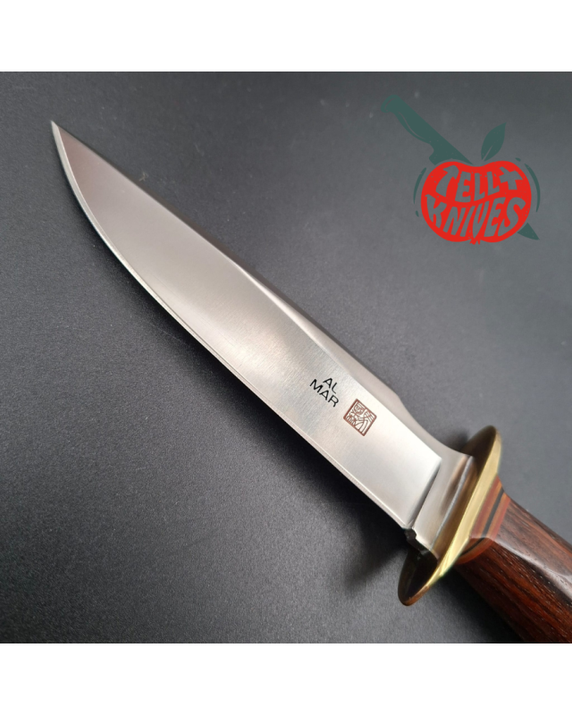 AL MAR Knives 4020 Grunt I fixed blade full tang AUS-6A stainless steel cocobolo wood handle brown leather sheath SEKI J