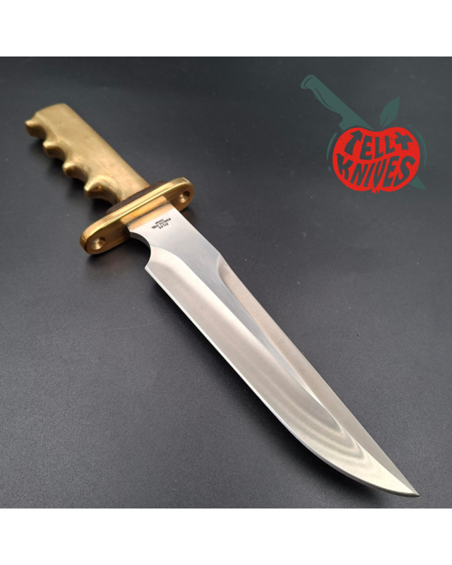 Trench Knife Custom Vintage 80ies RIGID blade SEKI Japan Swiss Legal Fighting Knife Brass handle