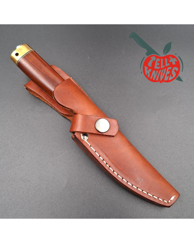Hattori fixed blade "2003 HA6-4 Knife of the Year" VG-10 stainless steel brass guard and pommel cocobolo wood