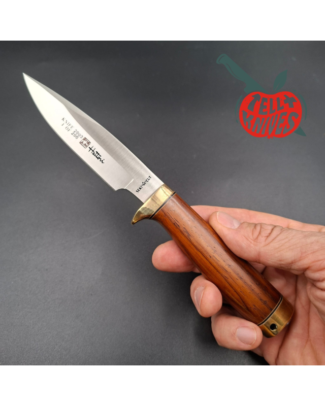 Hattori fixed blade "2003 HA6-4 Knife of the Year" VG-10 stainless steel brass guard and pommel cocobolo wood
