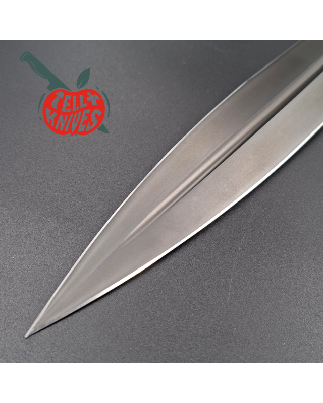 Michal Komorovsky Hunting Dagger Sleipner steel black DLC coating Wenge wood handle black leather sheath [duplicated]