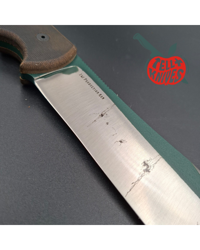 Blackjack Knives Tac Ops 8 1st Production Run 1095HC carbon steel full tang green micarta handle black kydex sheath