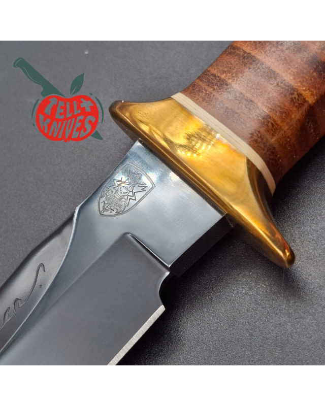 BÖKER HATTORI S1 Conrad Ben Baker 2002 Commemorative Edition - blued SK5 carbon steel blade stacked leather handle