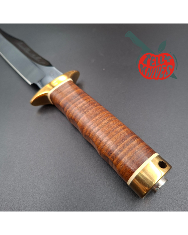 BÖKER HATTORI S1 Conrad Ben Baker 2002 Commemorative Edition - blued SK5 carbon steel blade stacked leather handle