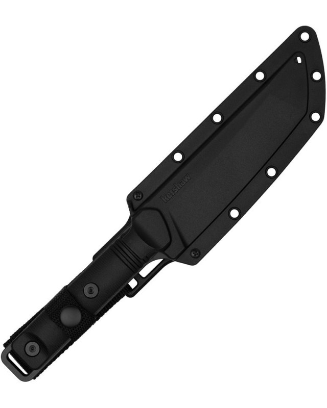 Kershaw Atreides Tanto Fixed Blade 65Mn steel black powder coated blade Black rubberized polypropylene handle