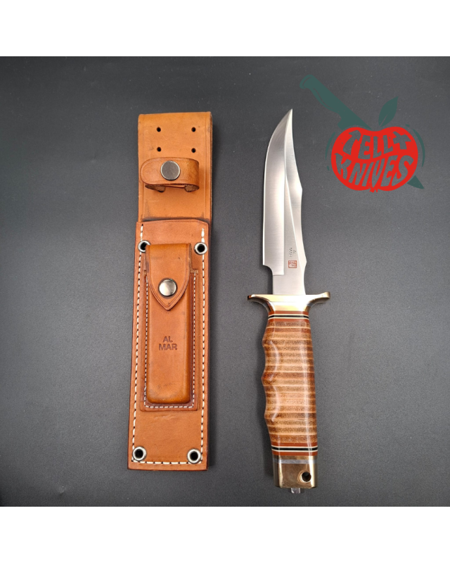 Al Mar Knives 4008 MACV SOG Fighting Knife SF stacked leather handle brown leather sheath