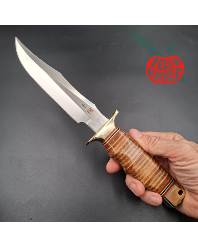 Al Mar Knives 4008 MACV SOG Fighting Knife SF stacked leather handle brown leather sheath