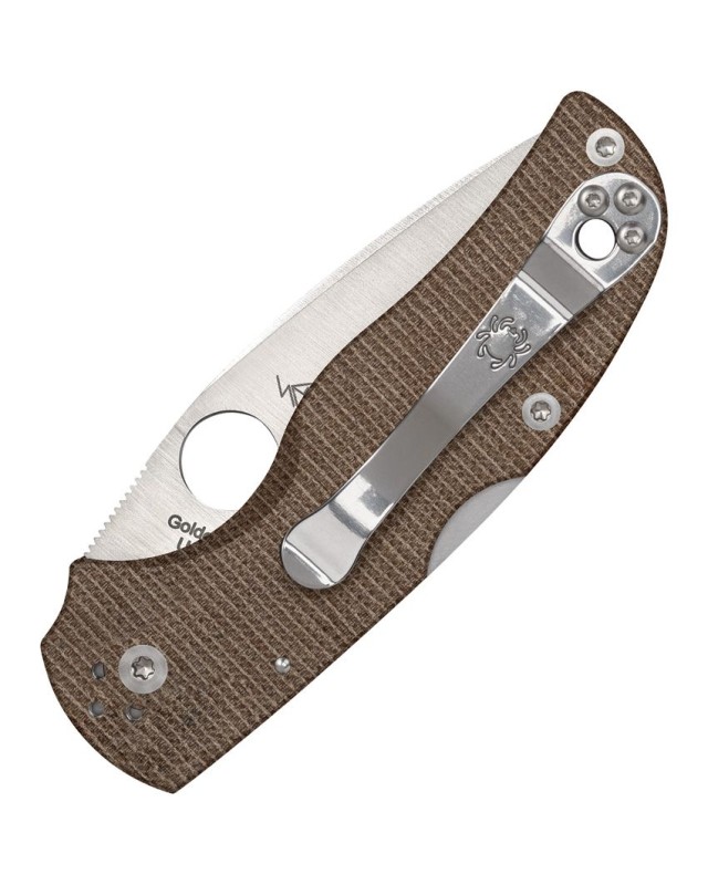 Spyderco Native 5 Cru-Wear stainless steel Lockback Micarta handle CruCarta