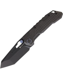 Remette Cool Leopard Stonewash DLC Bohler M390 Steel Blade Black Frag Pattern Titanium Handle