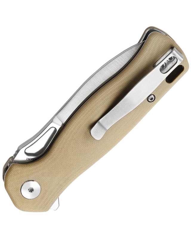 Trivisa Crateris-03 Satin 14C28N Sandvik Stainless Steel Tan G10 Handle
