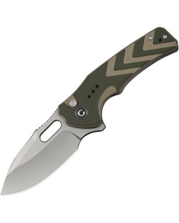 Civivi Vexron Stonewash 14C28N Sandvik Stainless Steel Green Tan G10 Handle