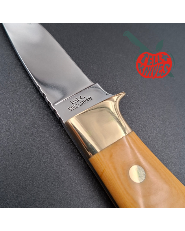 AL MAR Knives Model 4005 fixed blade AUS-6 stainess steel miror finish paper micarta handle