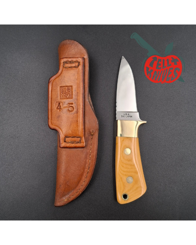 AL MAR Knives Model 4005 fixed blade AUS-6 stainess steel miror finish paper micarta handle