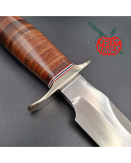 Randall Made Knives Model 1-7  forged carbon steel blade nickel silver guard stacked leather handle Sawteeth Grind
