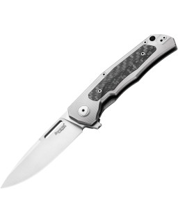 LionSteel Q4TTRO Folding Knife  CPM-MagnaCut Steel Braun Micarta Titanium Handle