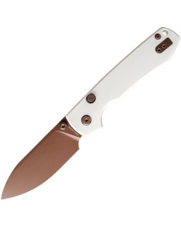 Vosteed Raccoon Top Linerlock Copper Cerakote 14C28N Sandvik Stainless Steel Blade White G10 Handle
