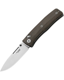 LionSteel Nini 1 Satin M390 Bohler Steel Blade Green Micarta Handle