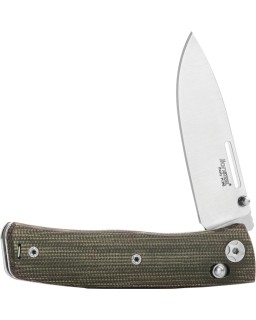 LionSteel Nini 1 Satin M390 Bohler Steel Blade Green Micarta Handle