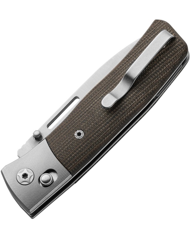 LionSteel Nini 2 Satin Bohler M390 Steel Blade Green Micarta Handle