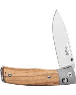 LionSteel Nini 2 Satin Bohler M390 Steel Blade Olive Wood Handle