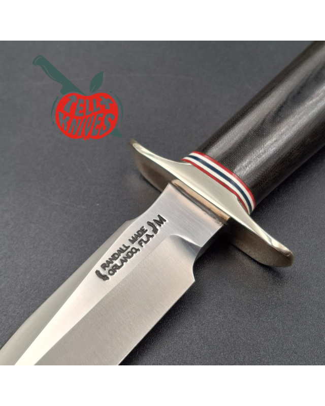 Randall Made Knives Model 1 Mini forged stainless steel black micarta handle Nickel Silver guard Duralumin pommel