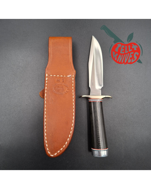 Randall Made Knives Model 1 Mini forged stainless steel black micarta handle Nickel Silver guard Duralumin pommel