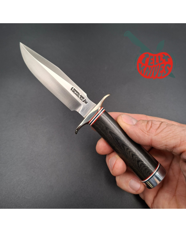 Randall Made Knives Model 1 Mini forged stainless steel black micarta handle Nickel Silver guard Duralumin pommel