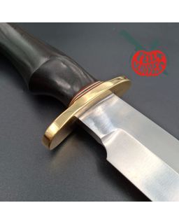 Randall Made Knives 1990ies Model 12-9 Sportsman forged carbon steel blade black micarta handle brass guard