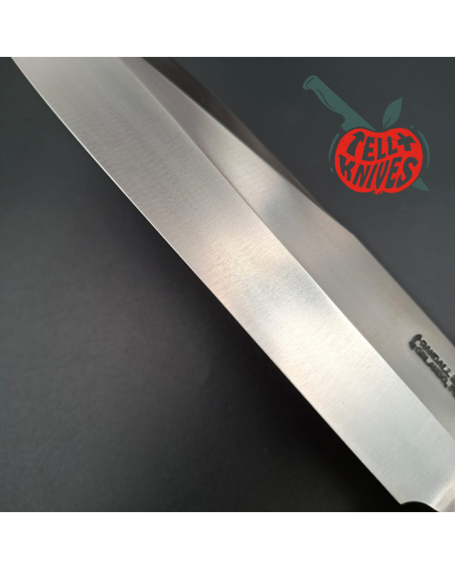 Randall Made Knives 1990ies Model 12-9 Sportsman forged carbon steel blade black micarta handle brass guard