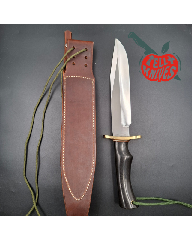 Randall Made Knives 1990ies Model 12-9 Sportsman forged carbon steel blade black micarta handle brass guard