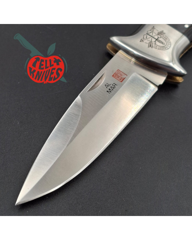 AL MAR SERE 3003 Special Forces folding knife AUS6 stainless steel spear point blade black and red micarta handle