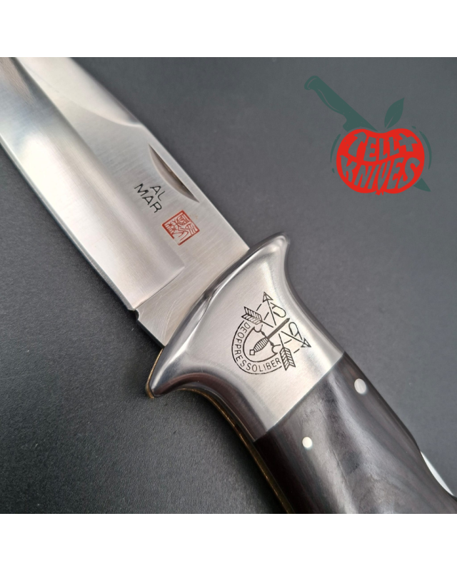 AL MAR SERE 3003 Special Forces folding knife AUS6 stainless steel spear point blade black and red micarta handle