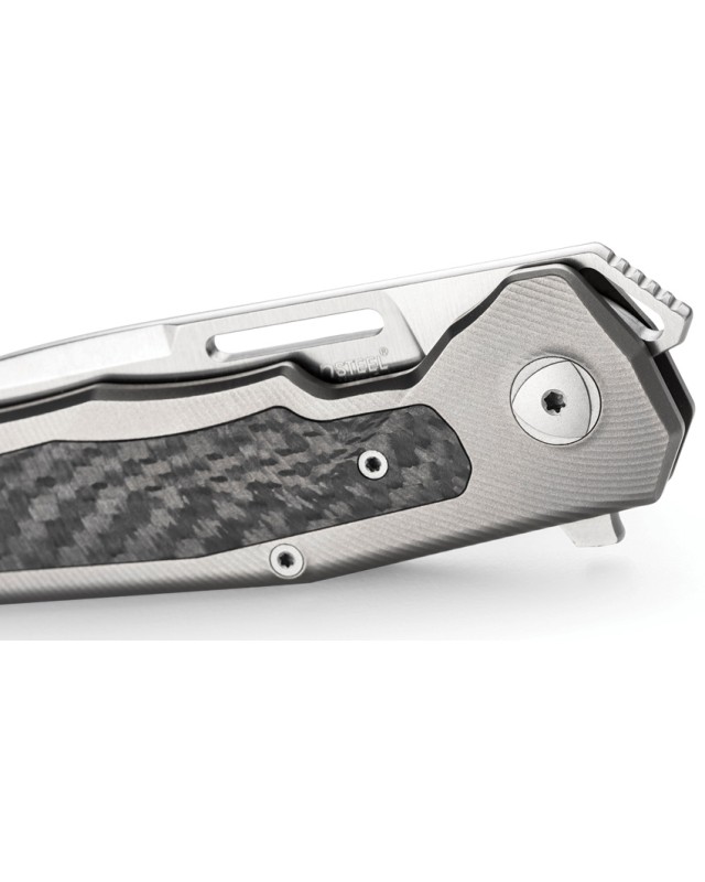 LionSteel Q4TTRO Folding Knife  CPM-MagnaCut Steel Braun Micarta Titanium Handle