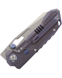 Remette Cool Leopard Pearlescent Bohler M390 Steel Blade Blue Frag Pattern Titanium Handle