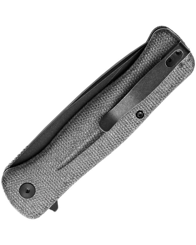 Trivisa Dor-4 Black Stonewash 14C28N Sandvik Stainless Steel Black Canva Micarta Handle