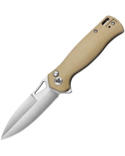 Trivisa Crateris-03 Satin 14C28N Sandvik Stainless Steel Tan G10 Handle