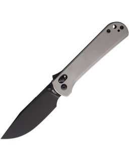 CJRB Bolt Recoil Lock Black PVD AR-RPM9 Steel Blade Gray Titanium Handle