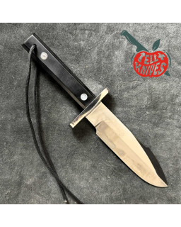 Randall Made Knives Astro Full Tang Stainless steel nickel silver hilt black micarta handle black leather sheath