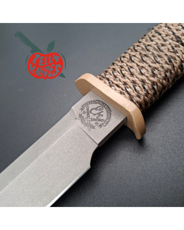 John EK - 1991 Commando Bowie - Operation Desert Shield Edition full tang 440C steel grey coating paracord wrapped handl