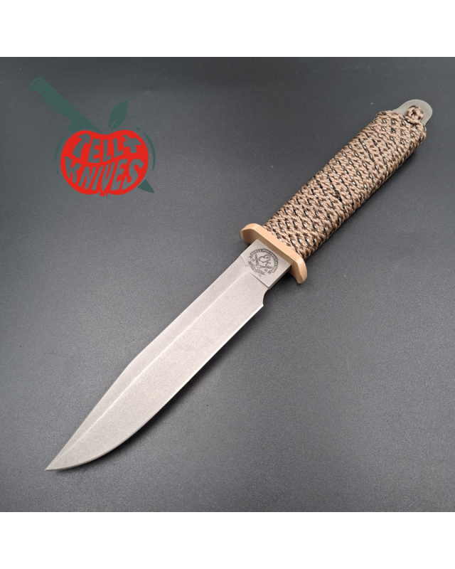 John EK - 1991 Commando Bowie - Operation Desert Shield Edition full tang 440C steel grey coating paracord wrapped handl