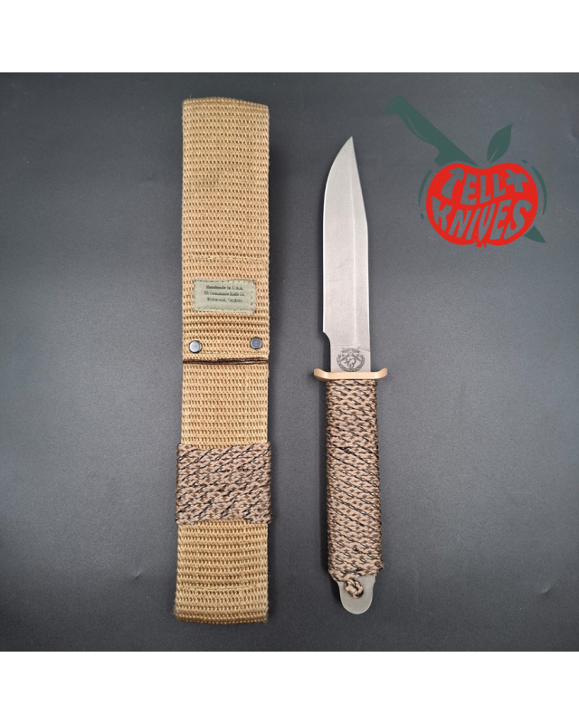 John EK - 1991 Commando Bowie - Operation Desert Shield Edition full tang 440C steel grey coating paracord wrapped handl