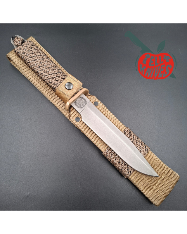 John EK - 1991 Commando Bowie - Operation Desert Shield Edition full tang 440C steel grey coating paracord wrapped handl