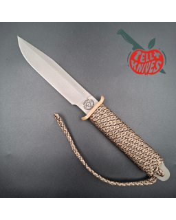 John EK - 1991 Commando Bowie - Operation Desert Storm Edition full tang grey coated 440C steel blade paracord wrapped