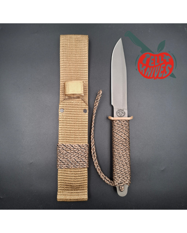 John EK - 1991 Commando Bowie - Operation Desert Storm Edition full tang grey coated 440C steel blade paracord wrapped