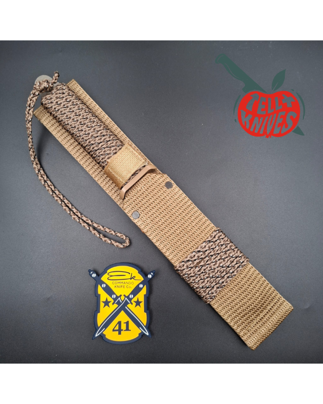 John EK - 1991 Commando Bowie - Operation Desert Storm Edition full tang grey coated 440C steel blade paracord wrapped